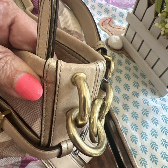 Coach Colette Pink Tan Signature Beige Leather Hobo Bag #16441 - Picture 13 of 13